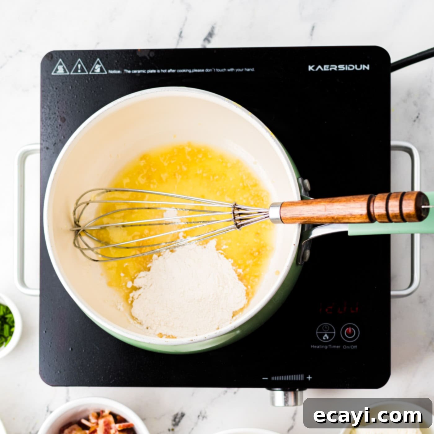 Golden Cauliflower Bake 5 butter and flour whisked in a saucepan
