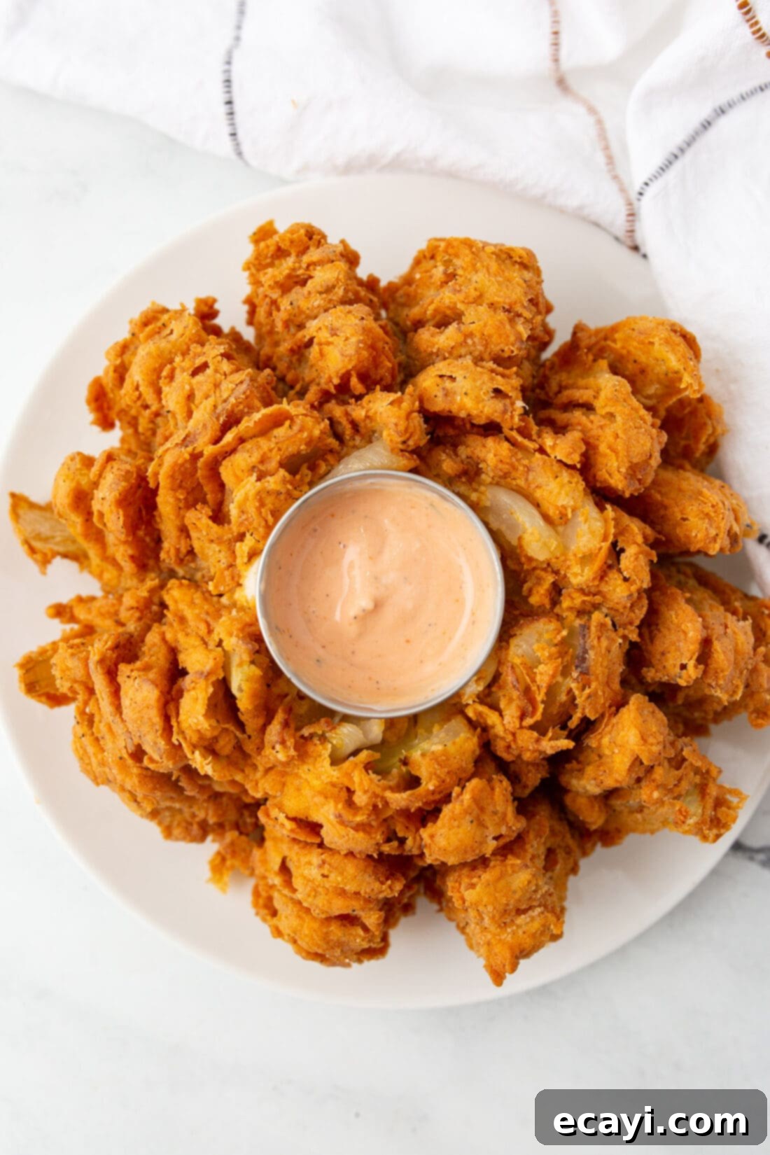 Blooming Onion 9 overhead view of Blooming Onion