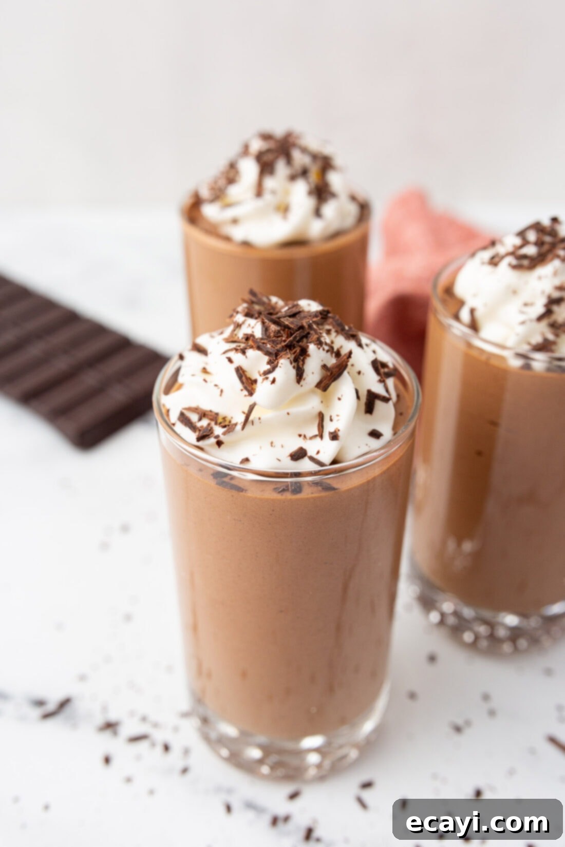 Velvet Chocolate Indulgence 2 Chocolate Mousse with whipped cream