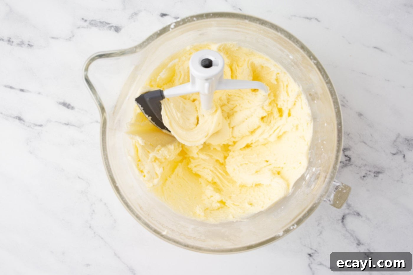 Bright Lemon Bliss 11 lemon frosting in a stand mixer bowl