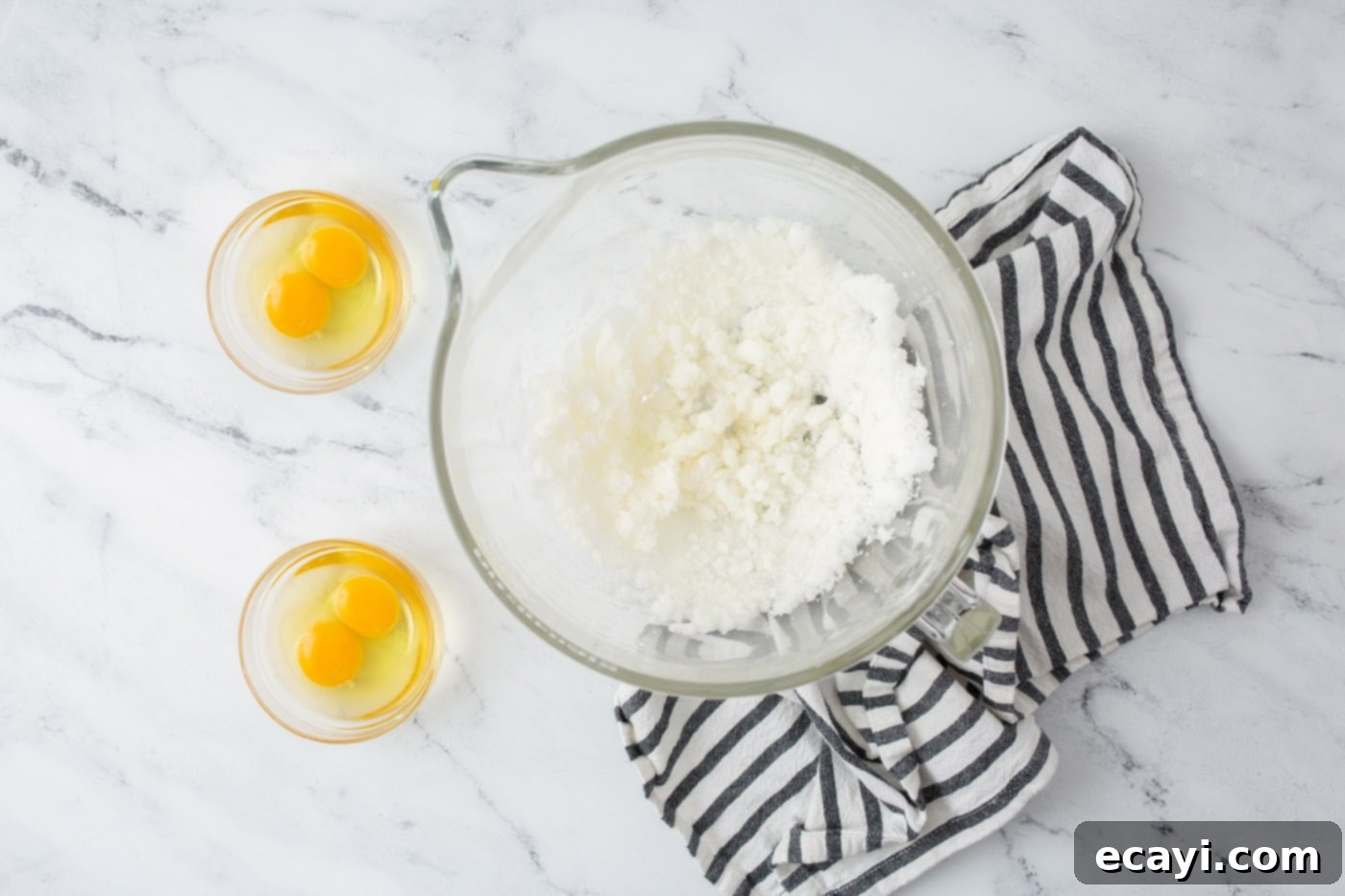 Bright Lemon Bliss 6 shortening and sugar in a mixing bowl