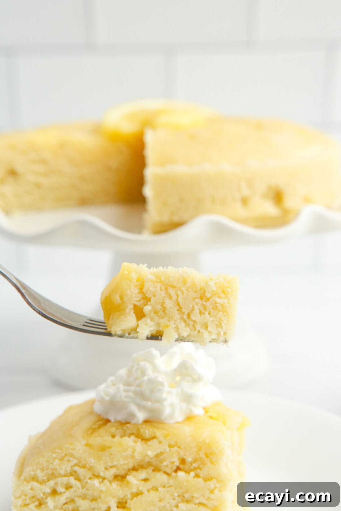 Zesty Instant Pot Lemon Cake 8 fork of Instant Pot Lemon Cake