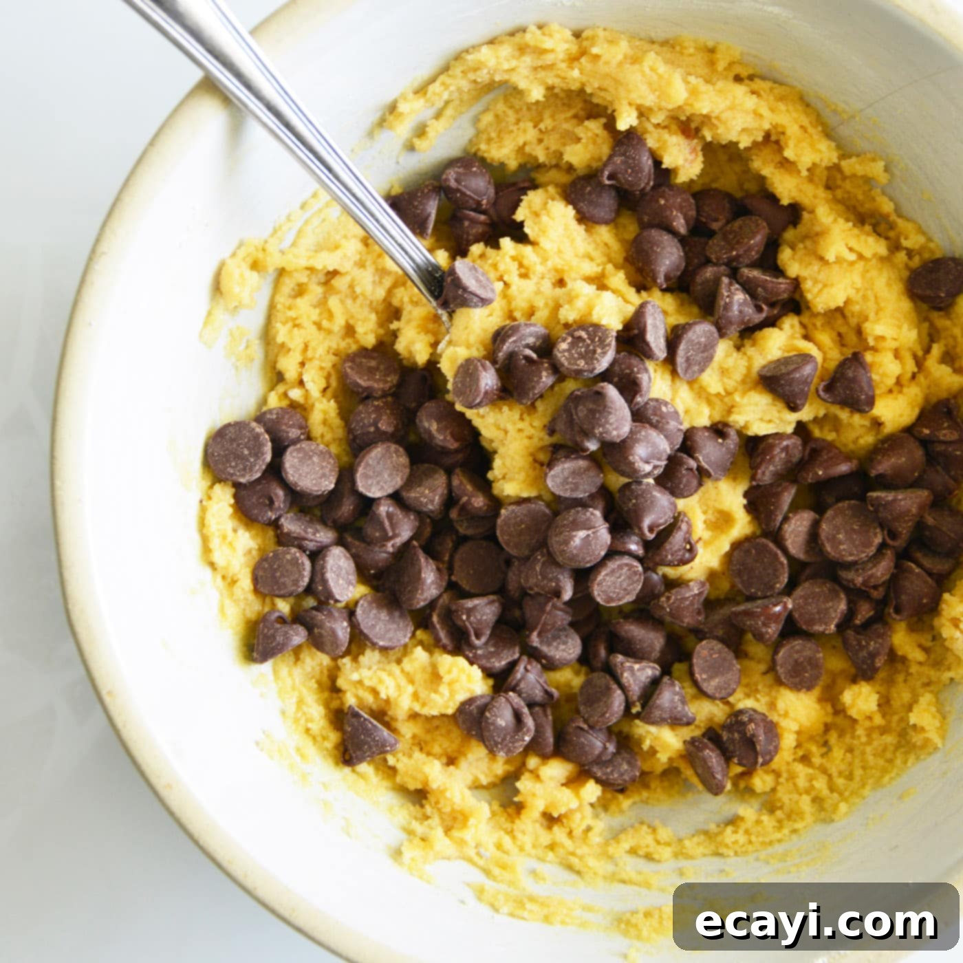 Sweet Duet: Chocolate Chip Cookies 7 mixing chocolate chips into cookie dough
