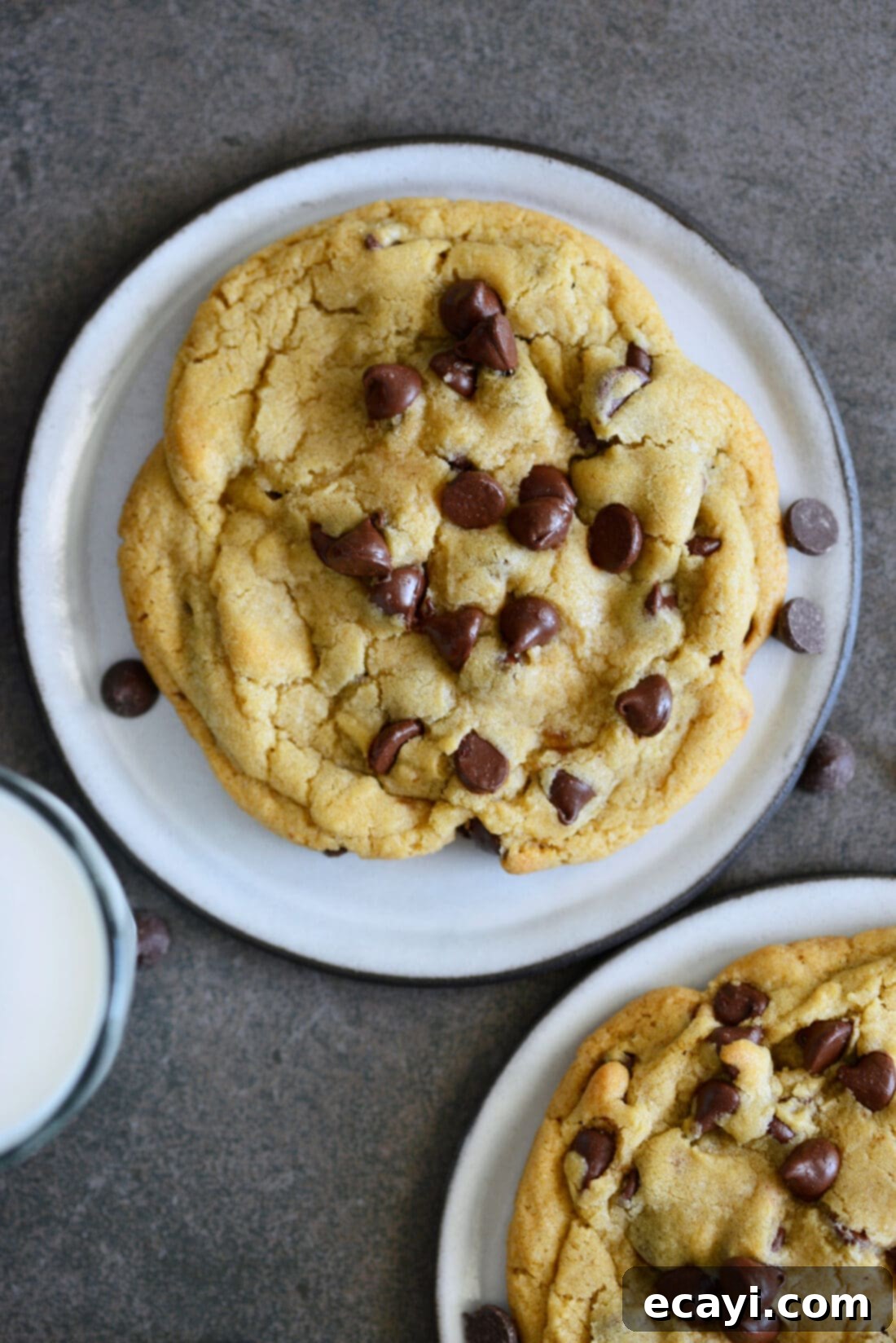 Sweet Duet: Chocolate Chip Cookies 9 cookie on plate