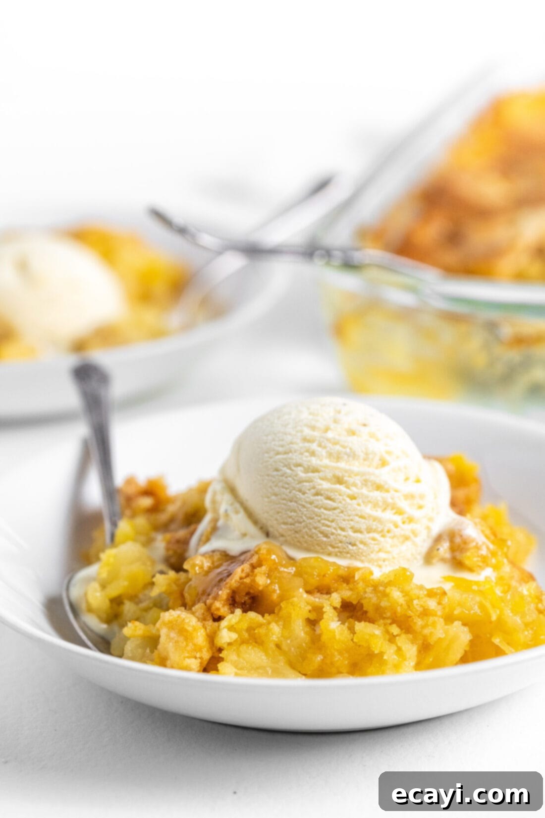 Easy Pineapple Cake 2 Pineapple Dump Cake with ice cream