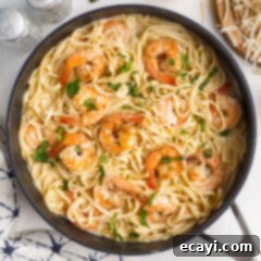 Creamy Garlic Shrimp Pasta 16 Creamy Lemon Garlic Shrimp Pasta Recipe Card Image