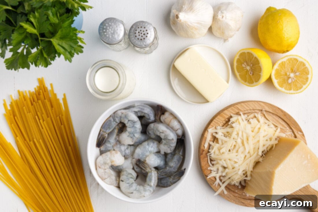 Creamy Garlic Shrimp Pasta 4 Fresh Ingredients for Creamy Lemon Garlic Shrimp Pasta