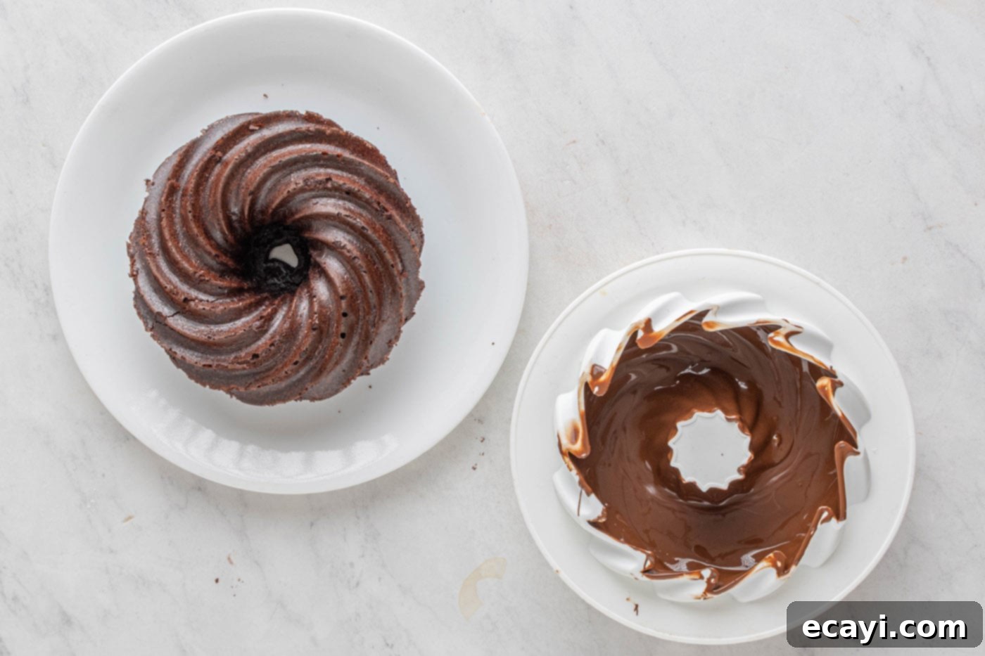 Rich Chocolate Pound Cake 12 bundt pan coated with chocolate