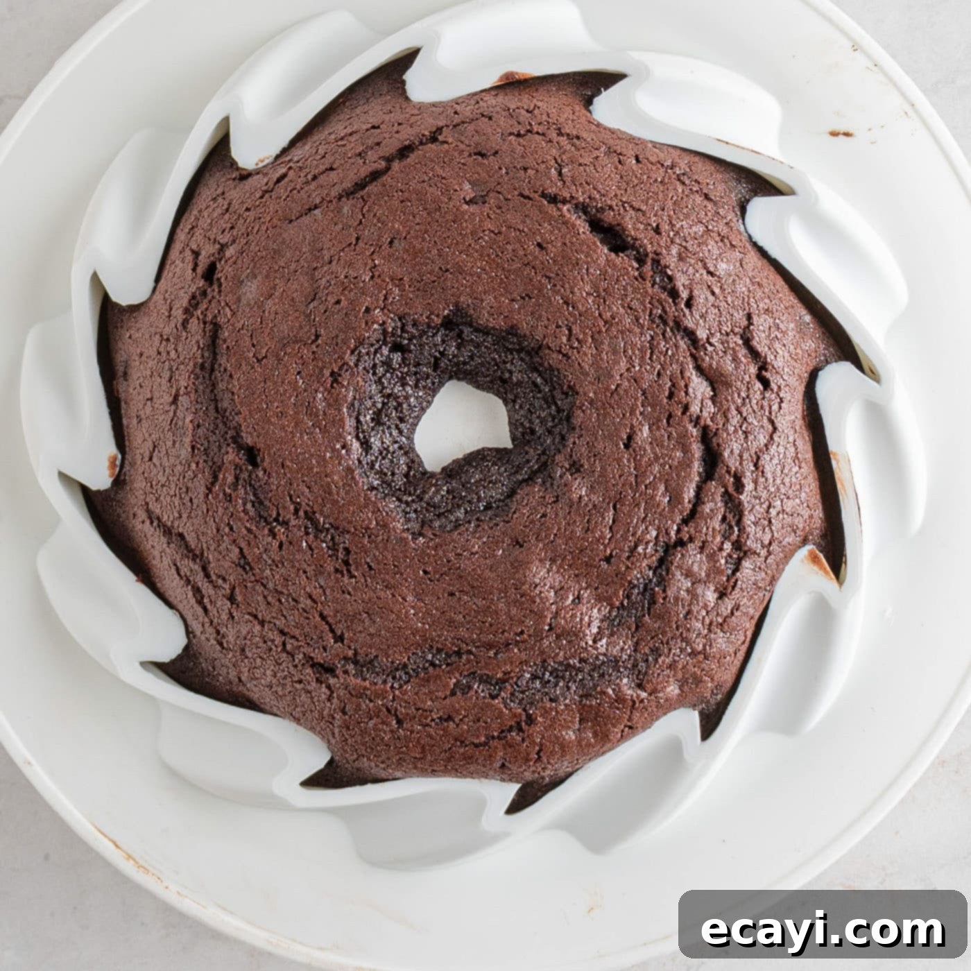 Rich Chocolate Pound Cake 9 baked chocolate pound cake in a mold
