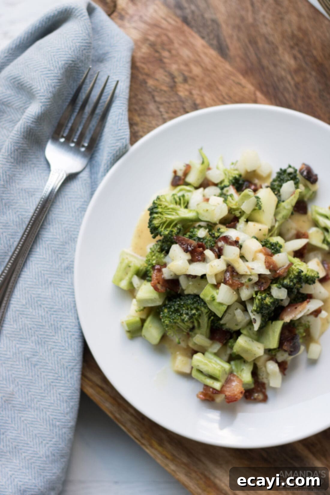 Crunchy Broccoli Delight 4 plate of broccoli salad