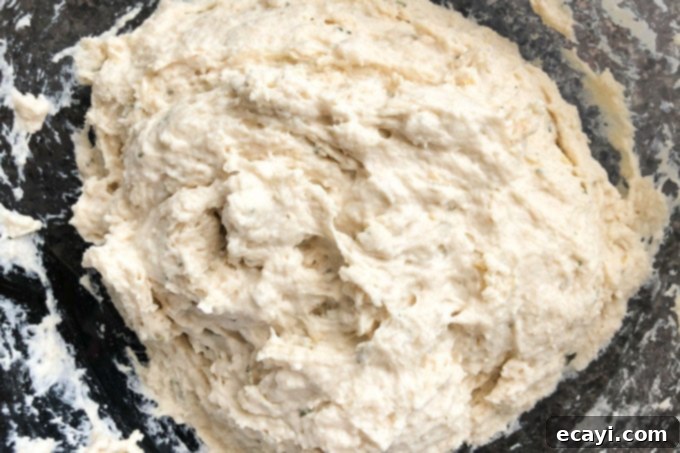 The Everyday Hearth Bread 8 sticky bread dough in a bowl