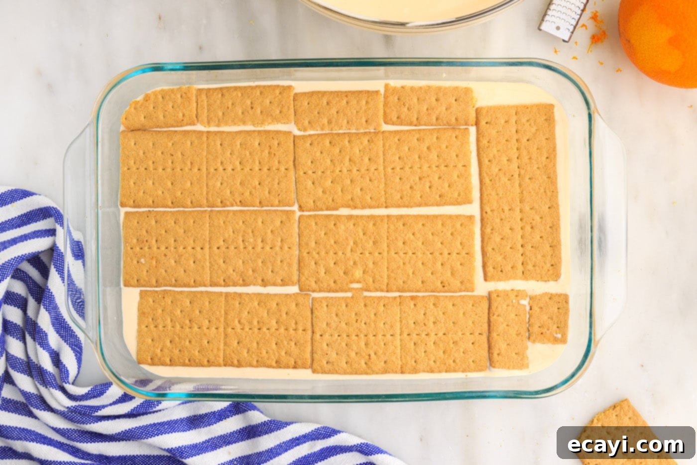 Orange Dreamsicle Delight 14 graham crackers on top of pudding ix