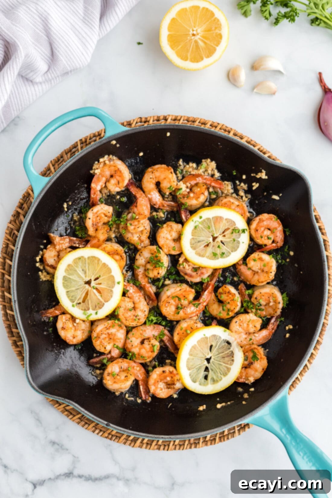Shrimp Sauté 2 Sauteed Shrimp in a skillet