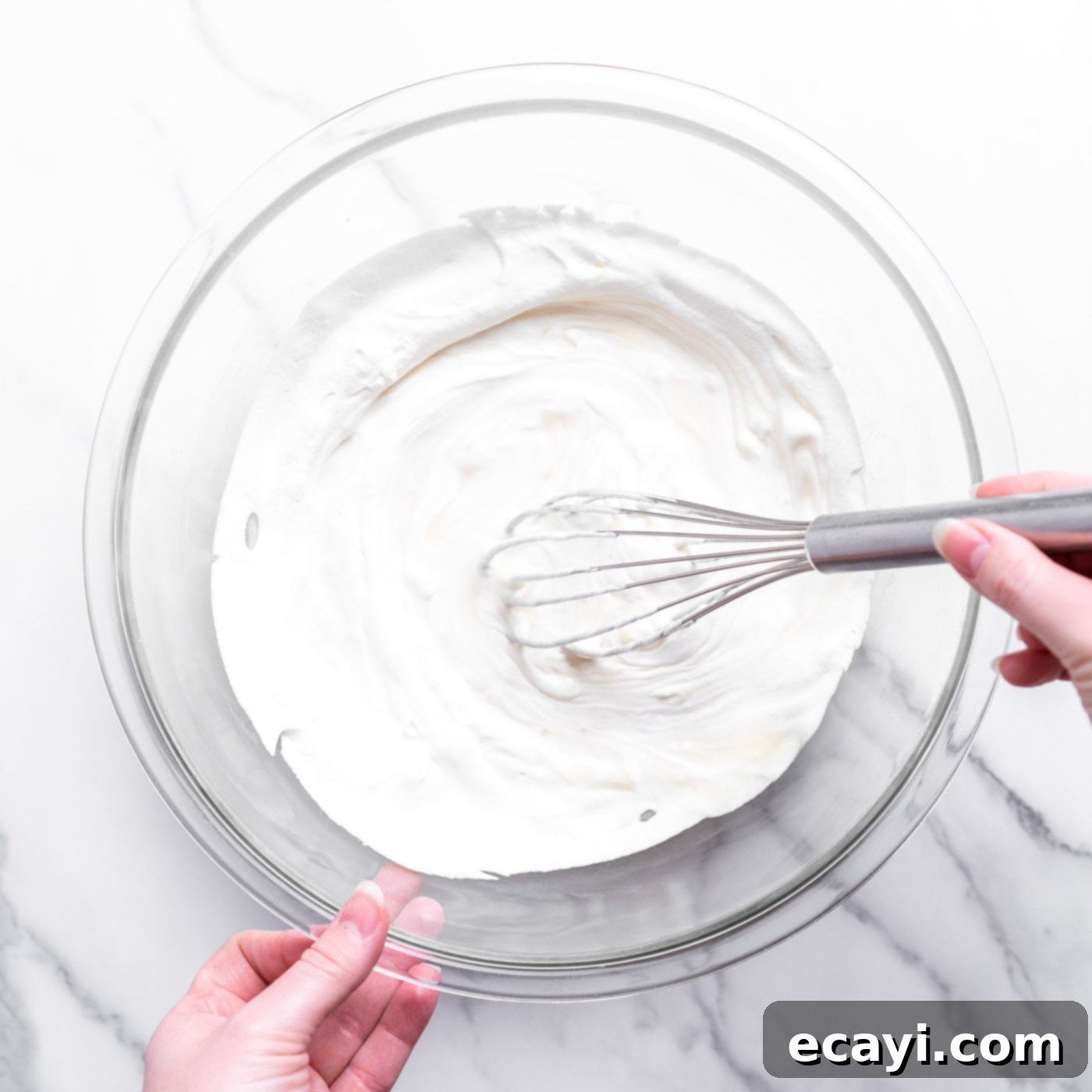 No-Fuss Creamy Ice Cream 8 Close-up of the sweetened condensed milk mixture after initial whisking with whipped cream
