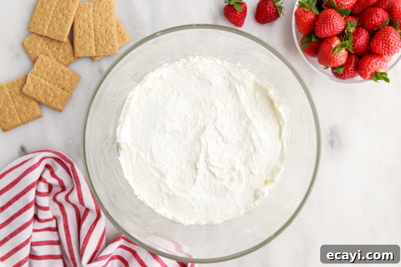 Strawberry Tiered Trifle 14 cheesecake layer in trifle bowl