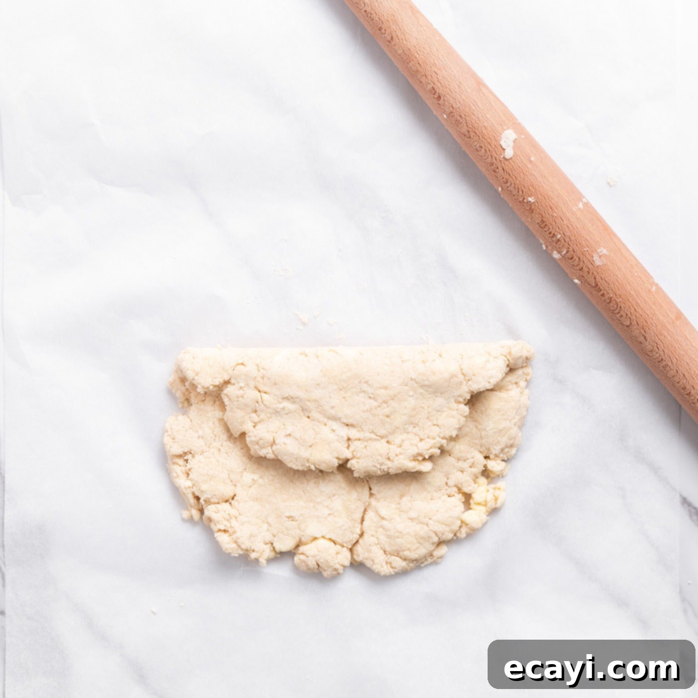 Garden Fresh Strawberry Shortcake 10 Biscuit dough folded into thirds, like a letter