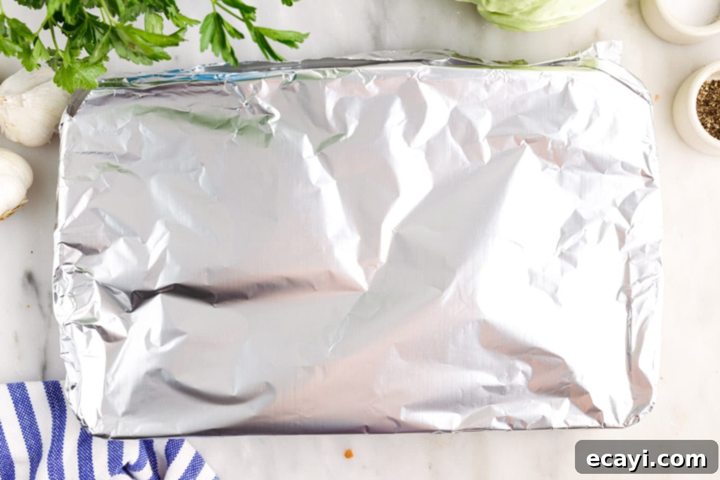 Stuffed Cabbage Delights 13 tinfoil over cabbage rolls