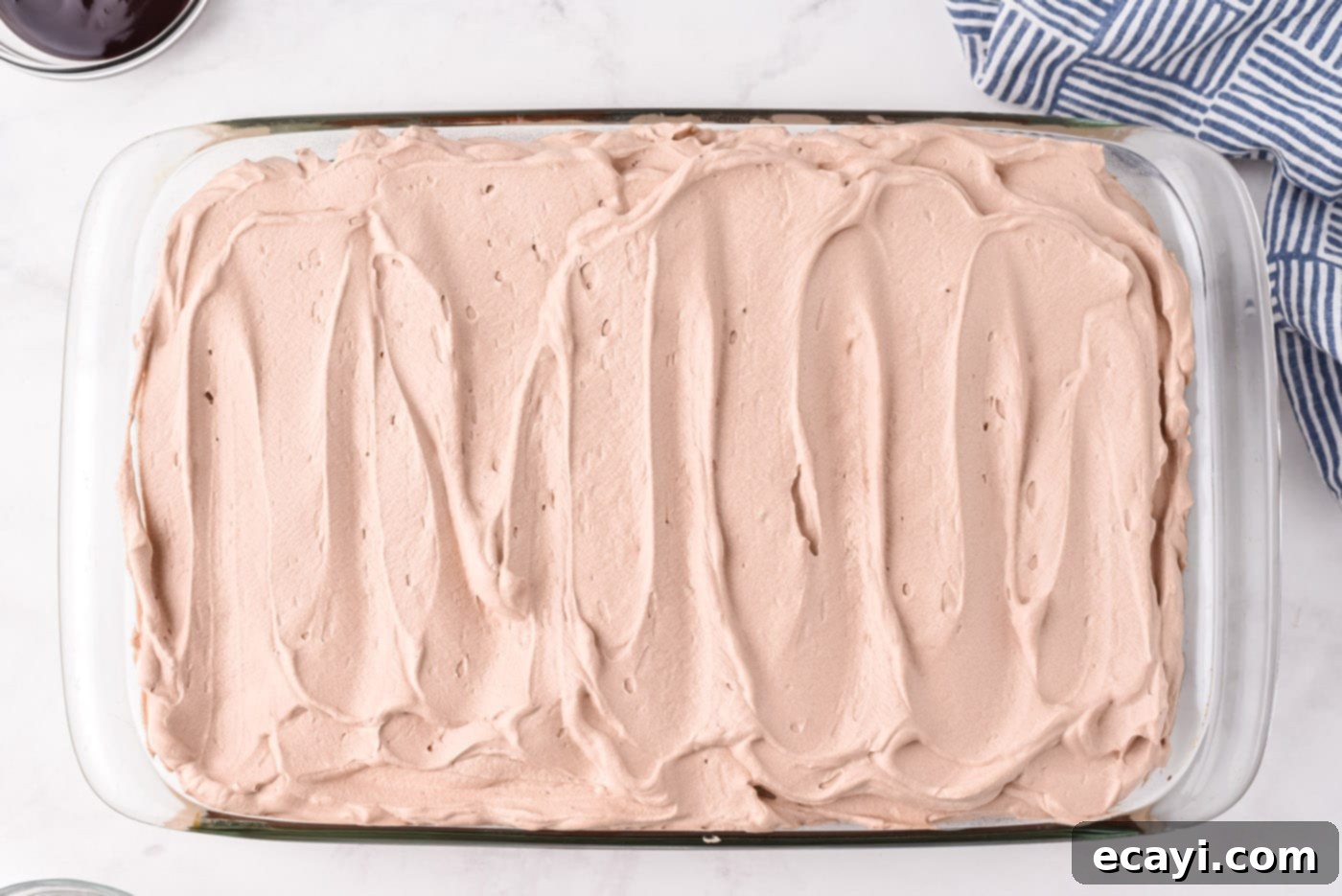Decadent Chocolate Infusion Cake 10 Chocolate poke cake generously covered with homemade chocolate whipped cream