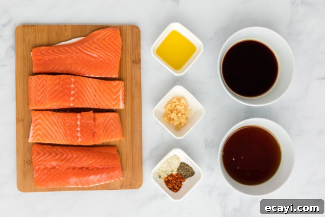 Sticky Maple Soy Salmon 4 Maple Soy Salmon ingredients