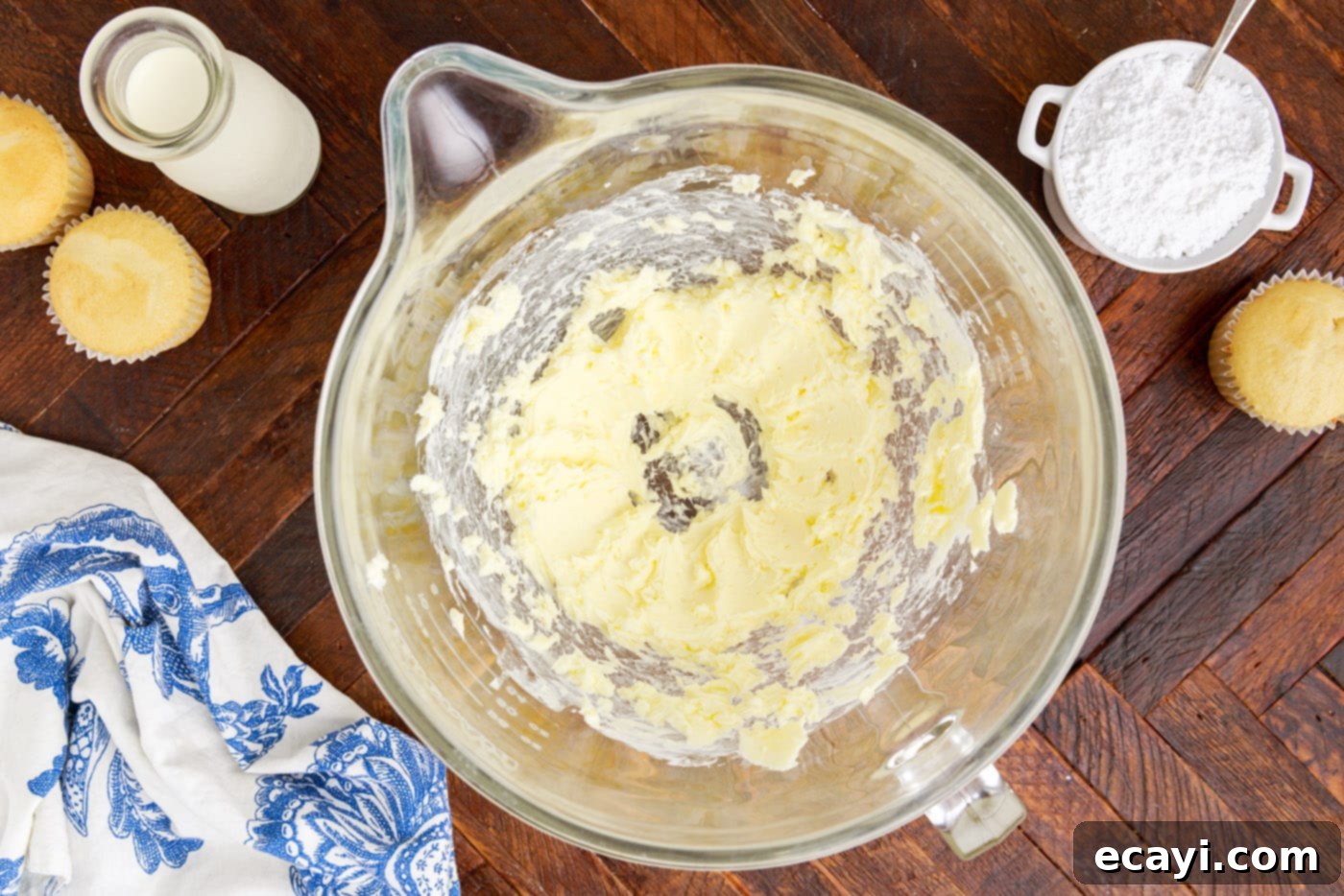 Silky Buttercream Dreams 5 butter creamed in a stand mixer bowl
