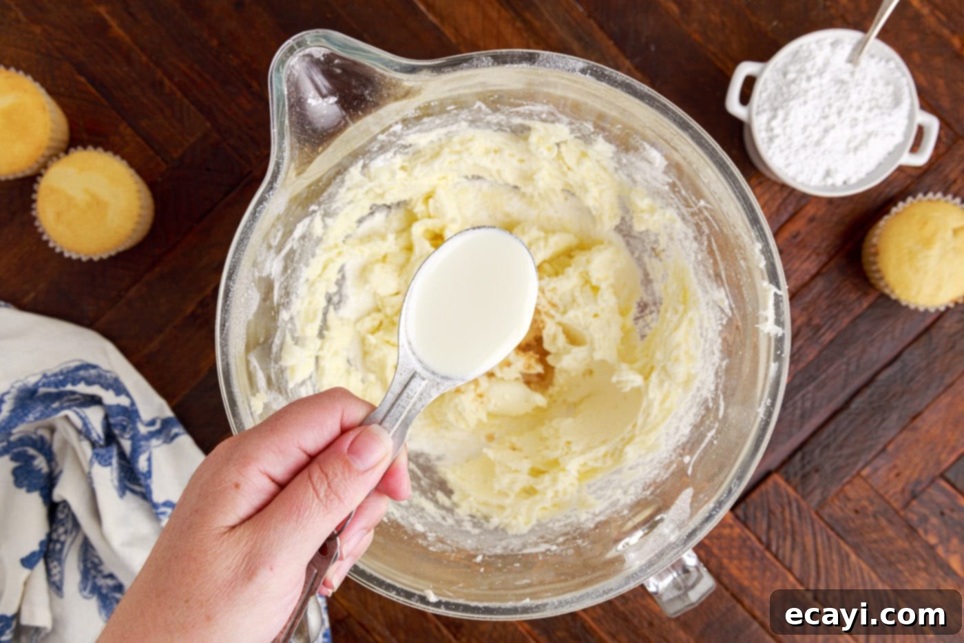 Silky Buttercream Dreams 8 adding heavy cream to buttercream frosting