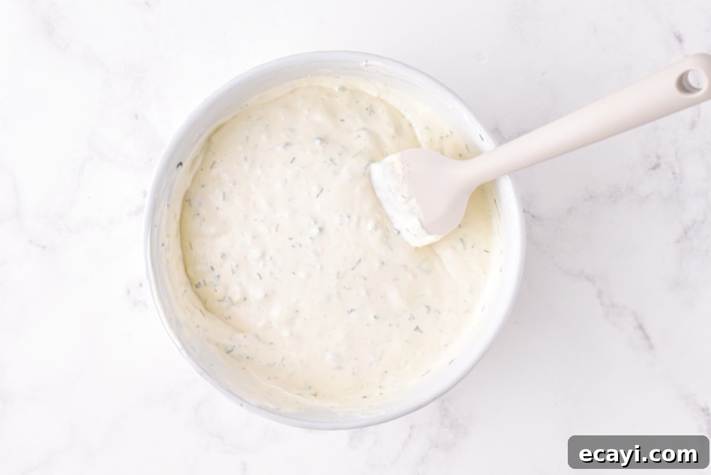 Dill Pickle Delight Dip 8 Dill pickle dip after all ingredients are mixed together
