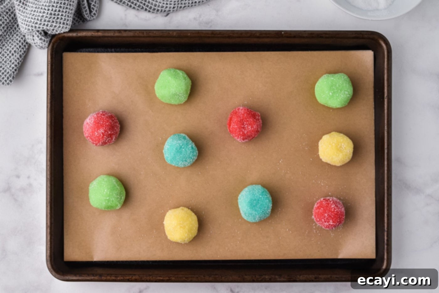 Jiggly Cookie Creations 10 jello cookies on a baking sheet