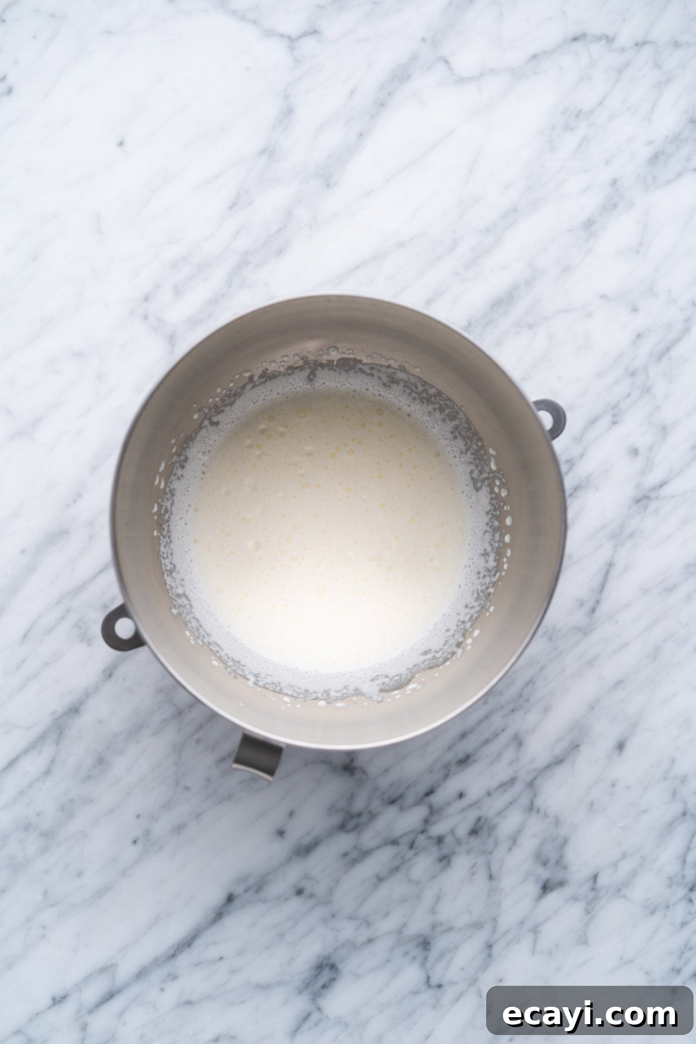 Steadfast Whipped Cream 7 heavy whipping cream frothed in a mixing bowl