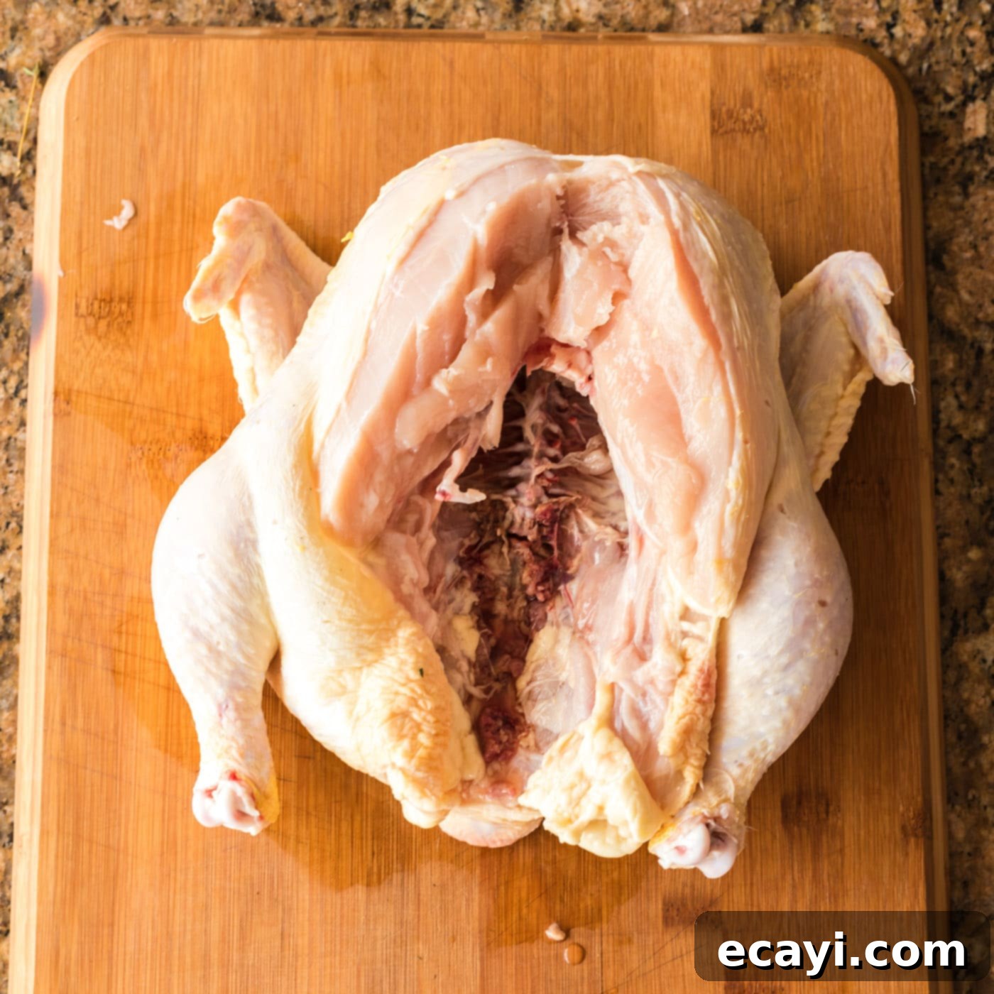 Butterflied Chicken 6 removing spine from whole chicken