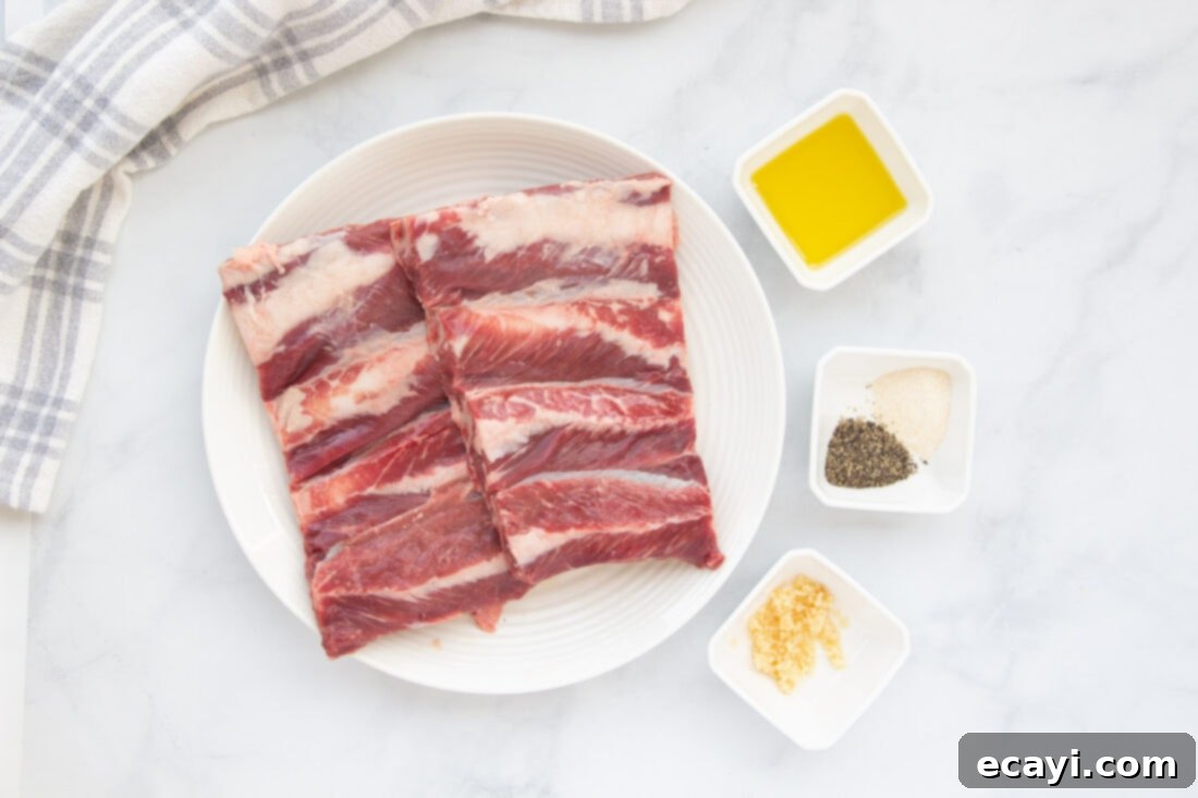 Fall-Off-The-Bone Beef Ribs 4 ingredients for making Beef Ribs in Oven