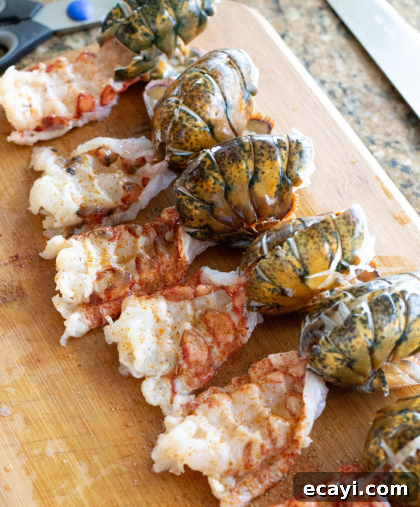 Signature Lobster Roll 7 Beautifully steamed lobster tails, cooked to perfection and ready for preparation.