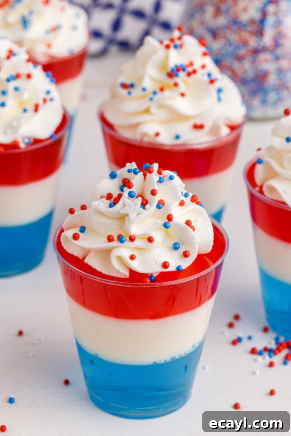 Star-Spangled Gelatin Shots 13 red white and blue Jello Shots