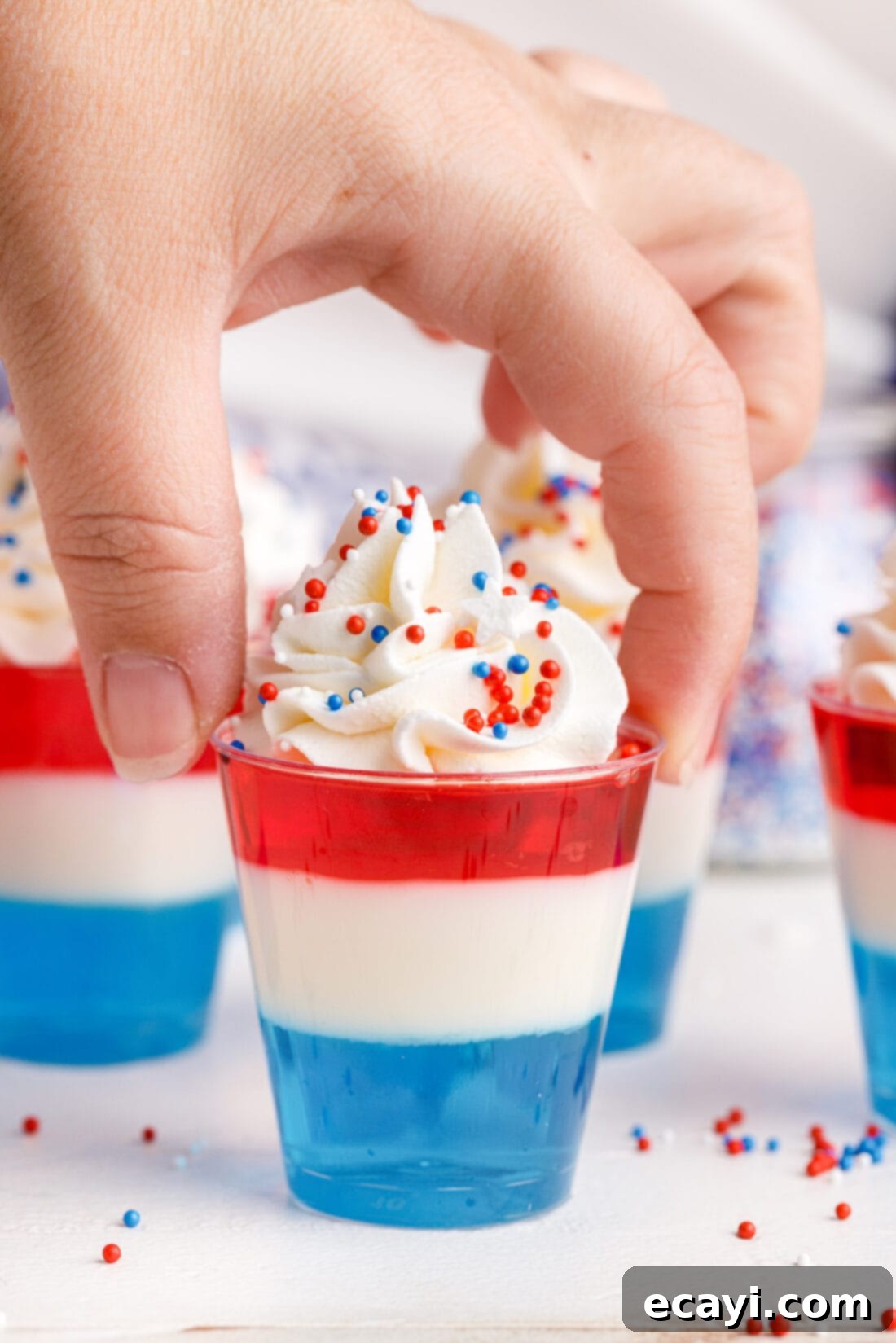 Star-Spangled Gelatin Shots 3 picking up a 4th of July Jello Shot