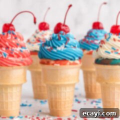 Patriotic Cone Cupcakes 15 Patriotic Ice Cream Cone Cupcakes