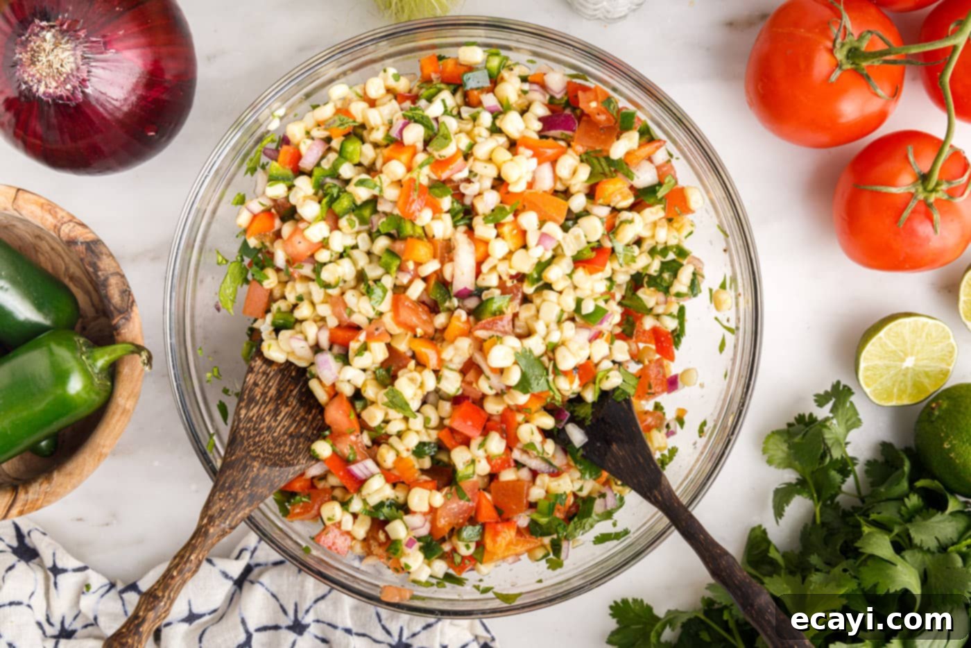 Zesty Corn Medley 8 corn salsa in a bowl