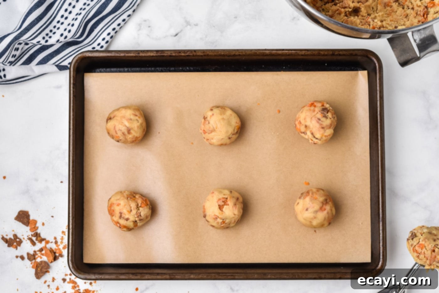 Golden Crunch Butterfinger Cookies 11 butterfinger cookies on a baking sheet