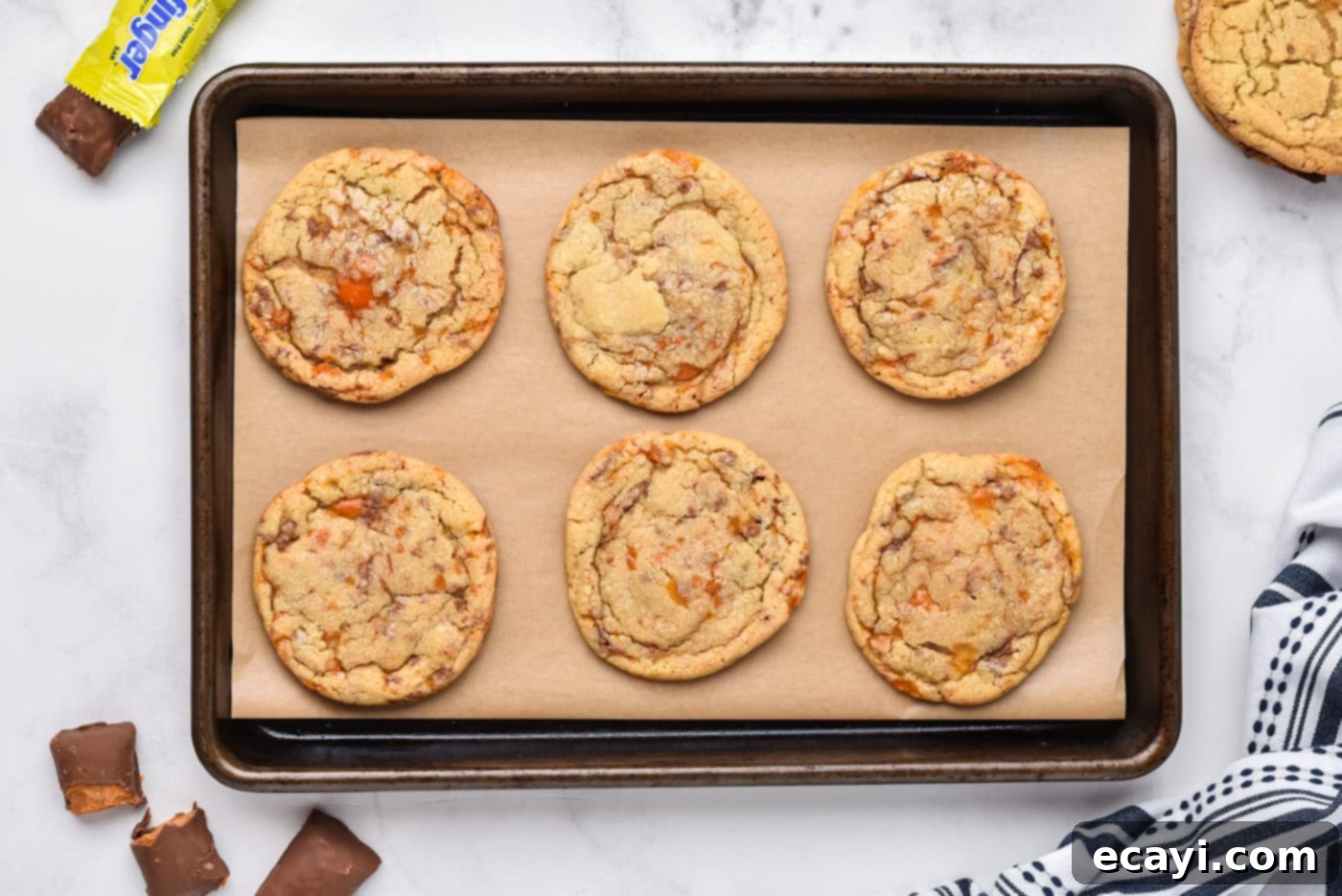 Golden Crunch Butterfinger Cookies 12 baked butterfinger cookies