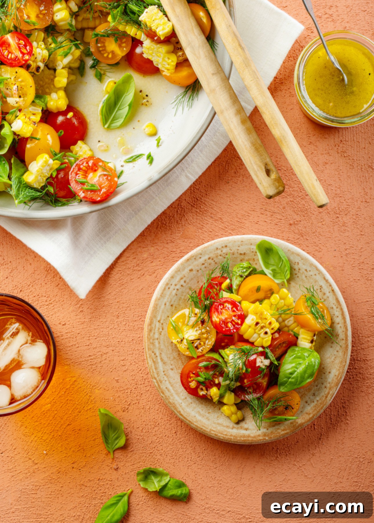 Zesty Tomato Corn Medley 7 A serving of easy tomato corn salad // FoodNouveau.com