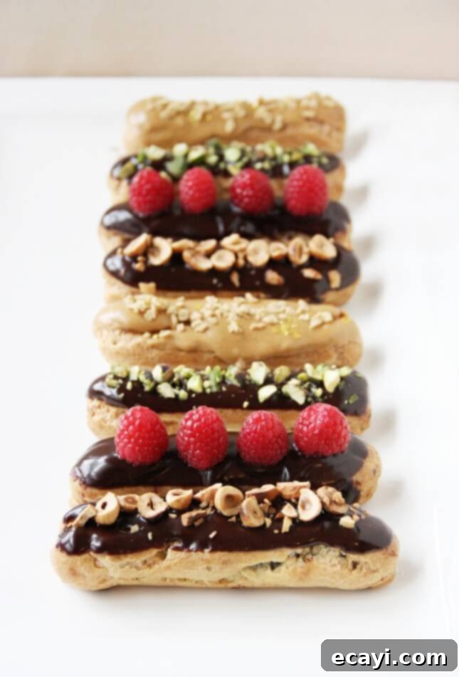 Chocolate Eclairs A Visual Step by Step Guide 2 How to Make Classic Chocolate Éclairs (and Creative Variations) // FoodNouveau.com