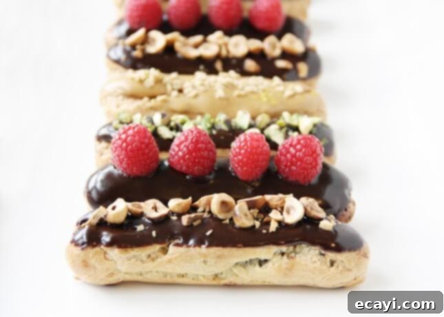 Chocolate Eclairs A Visual Step by Step Guide 10 How to Make Delicious Chocolate Éclairs (and Creative Variations) // FoodNouveau.com