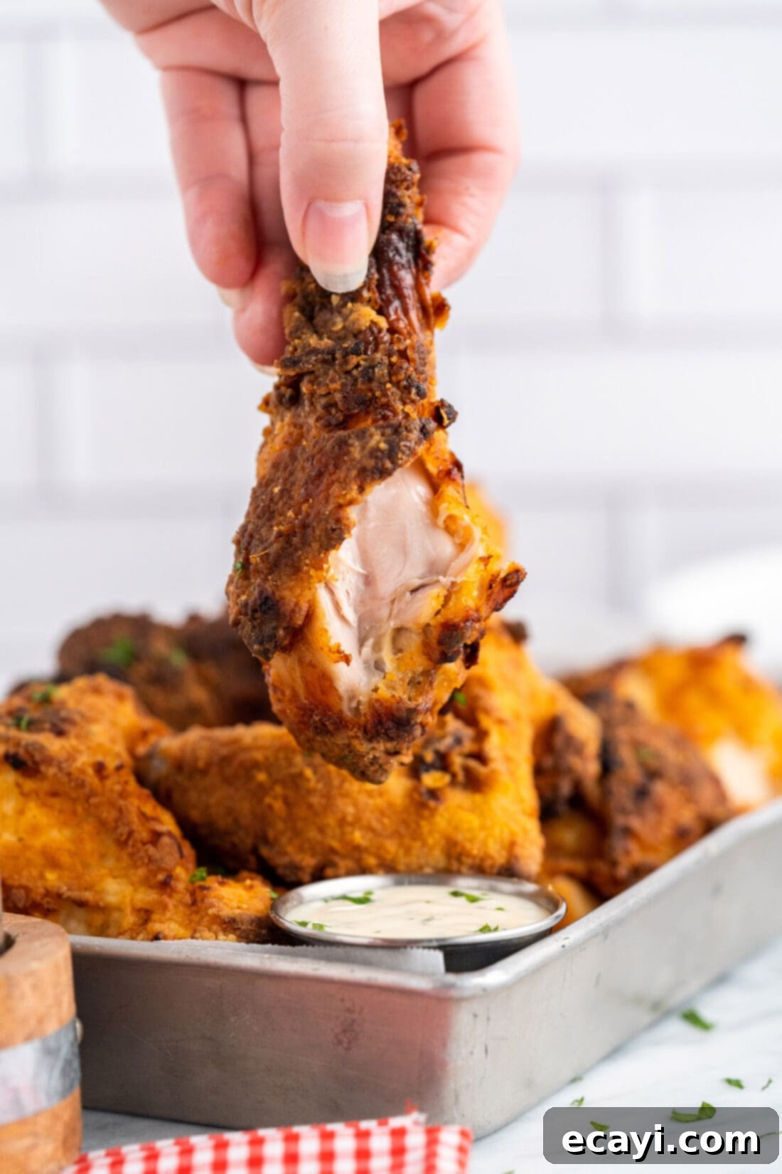 Crispy Air Fryer Chicken 3 dipping air fried chicken leg