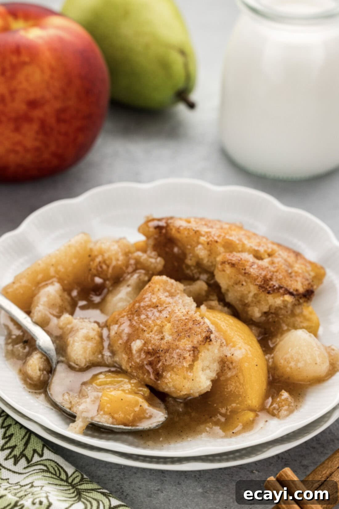 Golden Pear Peach Cobbler 14 Plate of Pear-Peach Cobbler