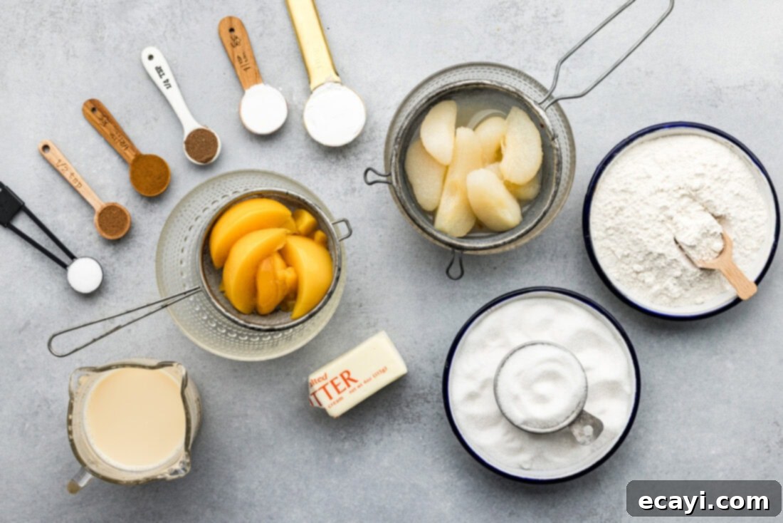 Golden Pear Peach Cobbler 4 Ingredients for Pear-Peach Cobbler