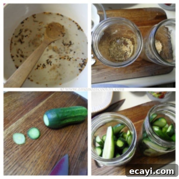 Homemade Claussen Pickles Copycat steps - AmandasCookin.com Homemade Claussen Pickles Copycat steps by AmandasCookin.com