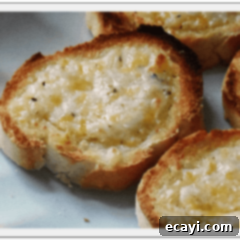 Seven Cheese Garlic Fusion 2 A close up photo of garlic bread.