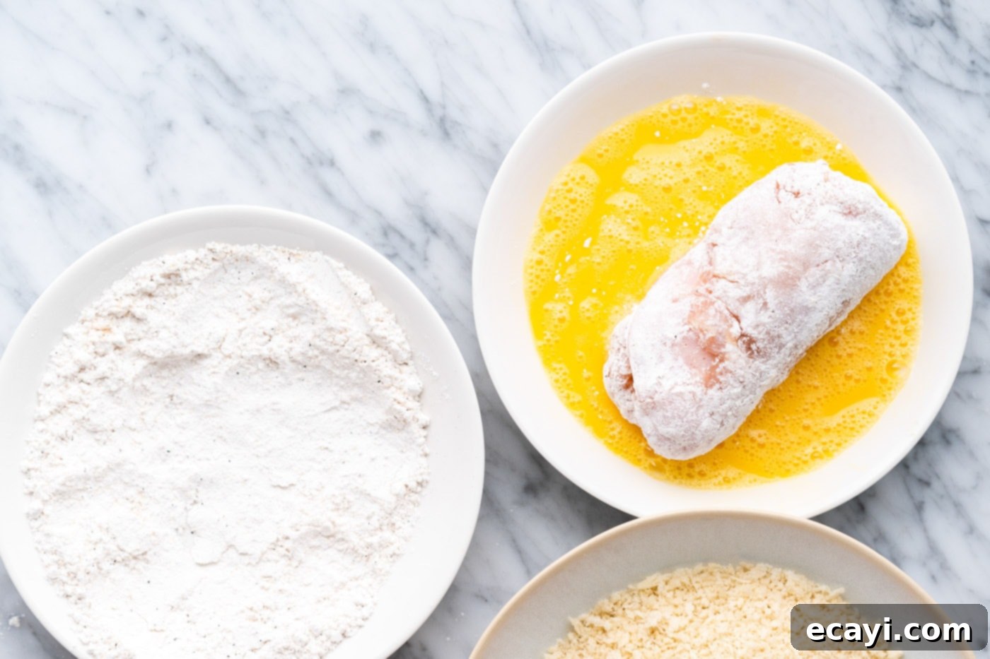 Crispy Air Fryer Chicken Cordon Bleu 11 Dipping chicken cordon bleu in egg wash