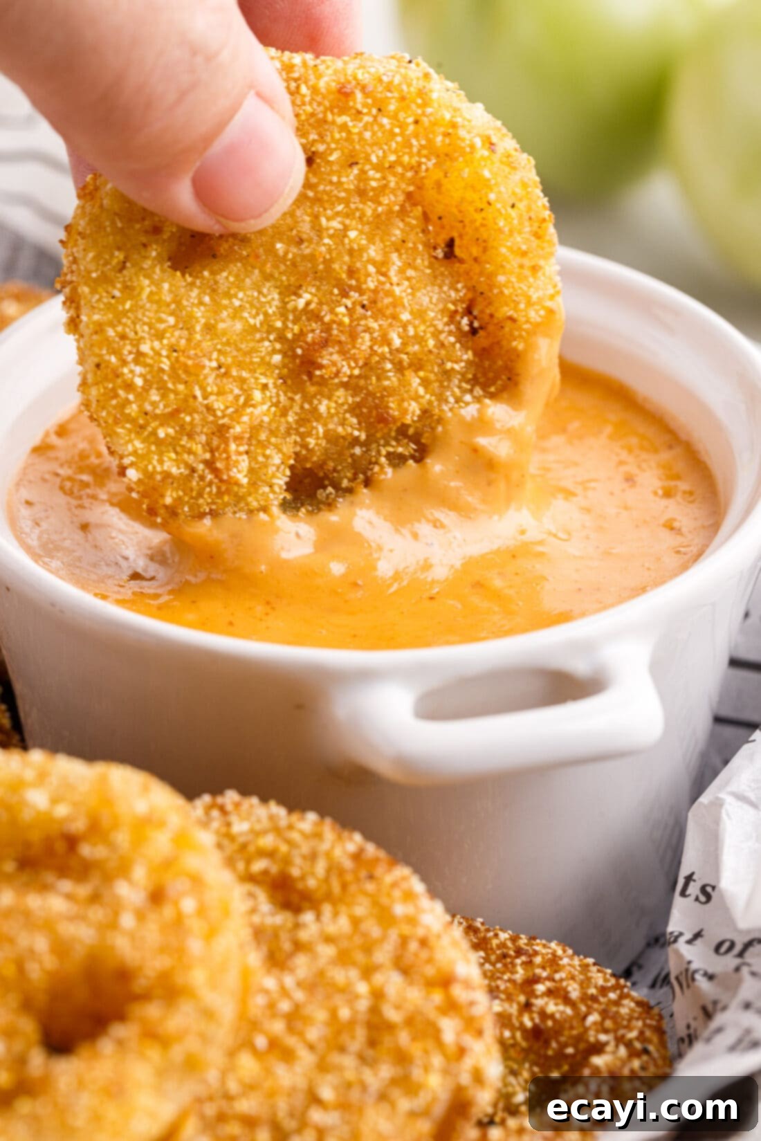 Deep Fried Truths 2 dipping a Fried Green Tomato