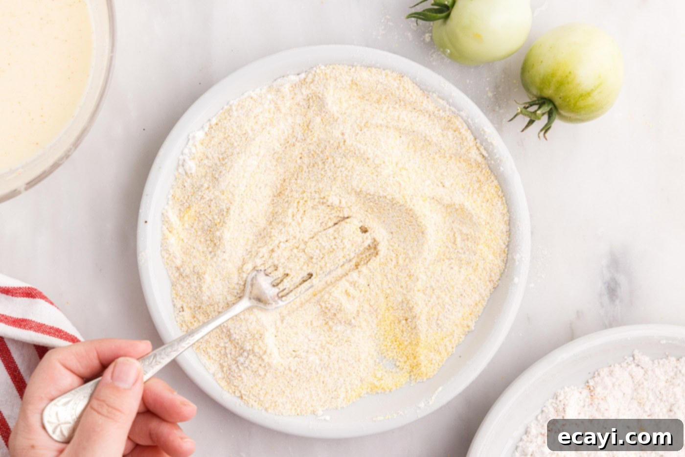 Deep Fried Truths 10 breadcrumb and cornmeal mix for fried green tomatoes