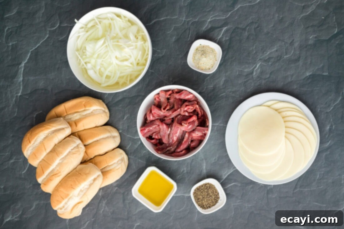 Philly's Legendary Cheesesteak 4 ingredients for Philly Cheese Steak