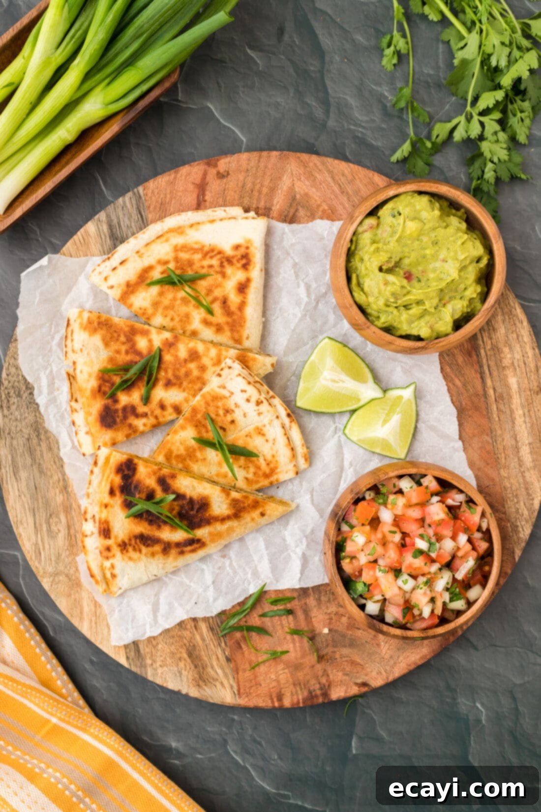 Quesadilla Perfection 12 Quesadillas cut into triangles